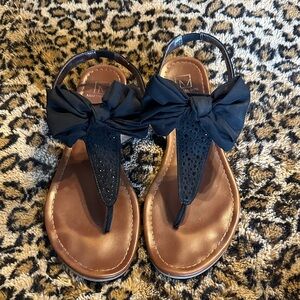 Material Girl Black Bow Sandals